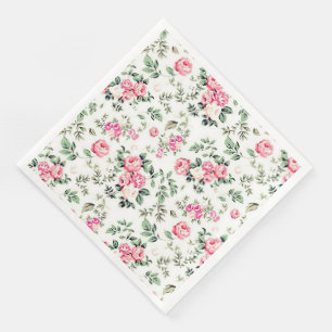 Serviette En Papier Dîner Vintage en papier floral moderne serviettes