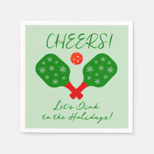 Serviette En Papier Dink to Holidays Pickleball Cocktail Napkin