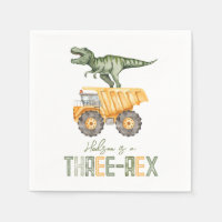 Dino Construction Trois Rex Napkins