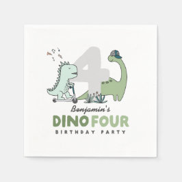 Serviette En Papier Dino Four Birthday Party Napkins