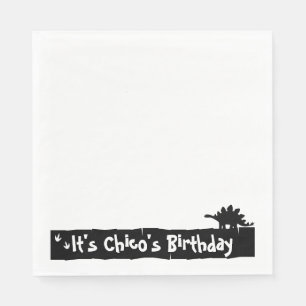 Serviette En Papier Dino minimaliste Anniversaire : Stegosaurus Design