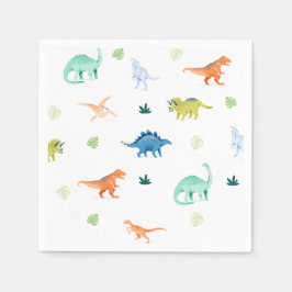 Serviette En Papier Dino Party coloré Dinosaur Anniversaire serviettes