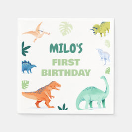 Serviette En Papier Dino Party coloré Dinosaur Anniversaire serviettes