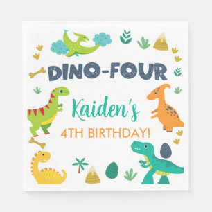 Serviette En Papier Dino Quatre dinosaures garçon tasses de papier d'a