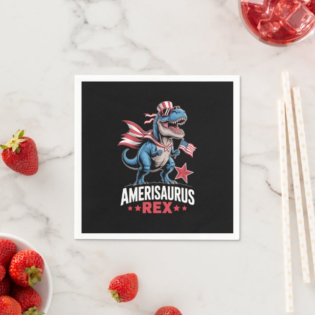 Serviette En Papier Dinosaur 4 juillet Amerisaurus T Rex Funny (En situation)