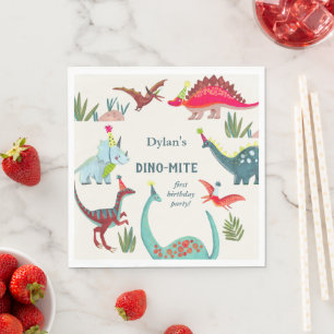Serviette En Papier Dinosaur anniversaire de enfant