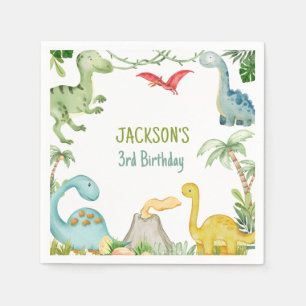 Serviette En Papier Dinosaur Anniversaire Papier de fête Napkin