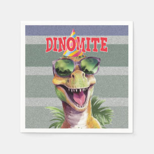 Serviette En Papier Dinosaur Dinomite Jurassique fête d'anniversaire