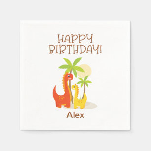Serviette En Papier Dinosaur Personnalisé Anniversaire fête Napkin