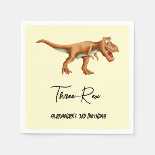 Serviette En Papier Dinosaur Trois Rex fête d'anniversaire