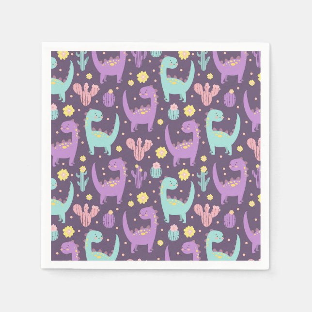 Serviette En Papier Dinosaure (Devant)