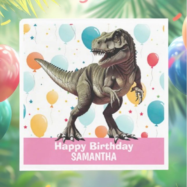 Serviette En Papier Dinosaure rose T Rex (Dino-mite Party Supplies!)