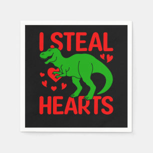 Serviette En Papier Dinosaure Vert Valentine I Voler Coeurs