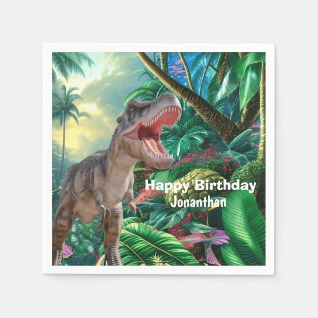 Serviette En Papier Dinosaures T Rex enfants Jurassic World (Devant)