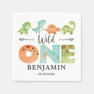 Serviette En Papier Dinosaures Wild Un 1er Anniversaire jurassique