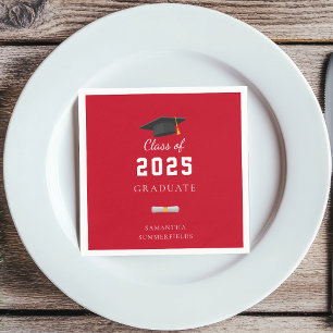 Serviette En Papier Diplôme 2026 Papier personnalisé rouge blanc