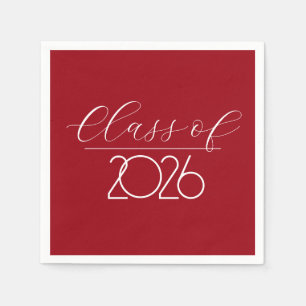 Serviette En Papier Diplômé 2026 Rouge et Blanc