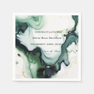 Serviette En Papier Diplôme, Belle Marbre d'agate Turquoise Verte