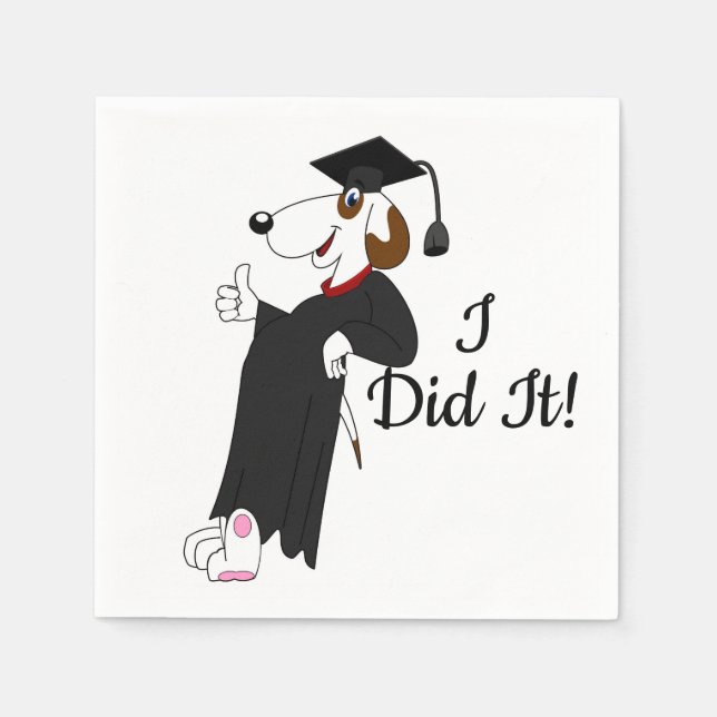 Serviette En Papier Diplômé chien (Devant)
