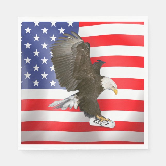 Serviette En Papier Diplôme d'aigle à tête blanche 2025 avec diplôme (Devant)