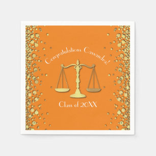 Serviette En Papier Diplôme d'avocat Orange Gold