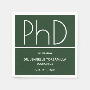 Serviette En Papier Diplôme de doctorat Green