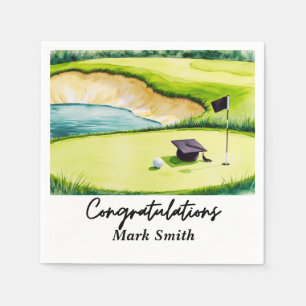 Serviette En Papier Diplôme de golf pour golfeur sur terrain de golf