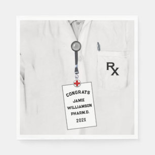 Serviette En Papier Diplôme de l'école de pharmacie pharmacien