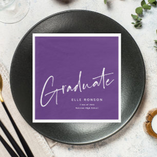 Serviette En Papier Diplômé de Script Moderne Simple Remise des diplôm