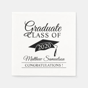 Serviette En Papier Diplôme d'études supérieures de l'école blanche mo