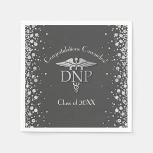 Serviette En Papier Diplômé en pratique infirmière avancée Gris Argent