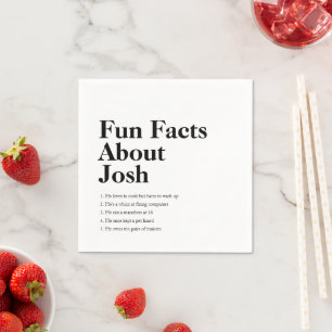 Serviette En Papier Diplômé Fun Facts Grad Black Custom