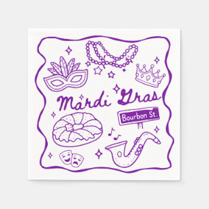 Serviette En Papier Diplômé Mardi Gras