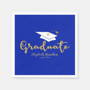 Serviette En Papier Diplômé Nappe de graduation en calligraphie dorée 