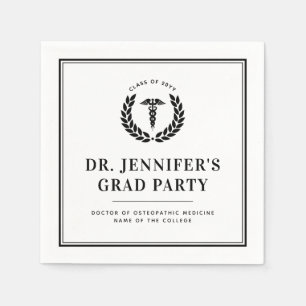 Serviette En Papier Diplôme personnalisé de l'école de médecine modern