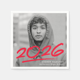 Serviette En Papier Diplôme photo rouge de 2025