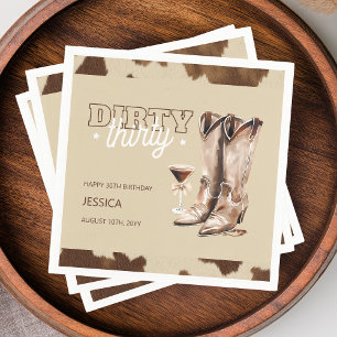 Serviette En Papier Dirty Thirty Country Western 30e fête d'anniversai