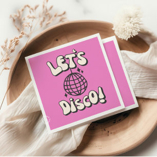 Serviette En Papier Disco Party Magenta Napkin