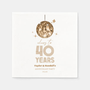 Serviette En Papier Disco Soirée Mariage de 40 ans