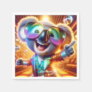 Serviette En Papier Discothèque dansante Imaginaire Cute Koala