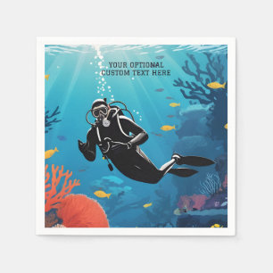 Serviette En Papier Disque Diver Texte Personnalisé
