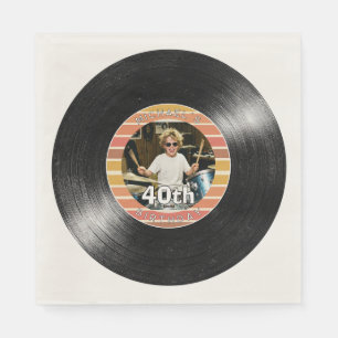 Serviette En Papier Disque vinyle pour 40e anniversaire bandes en papi