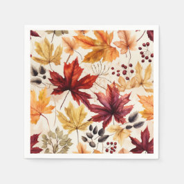 Serviette En Papier Dites-le avec des feuilles d'automne 3 -