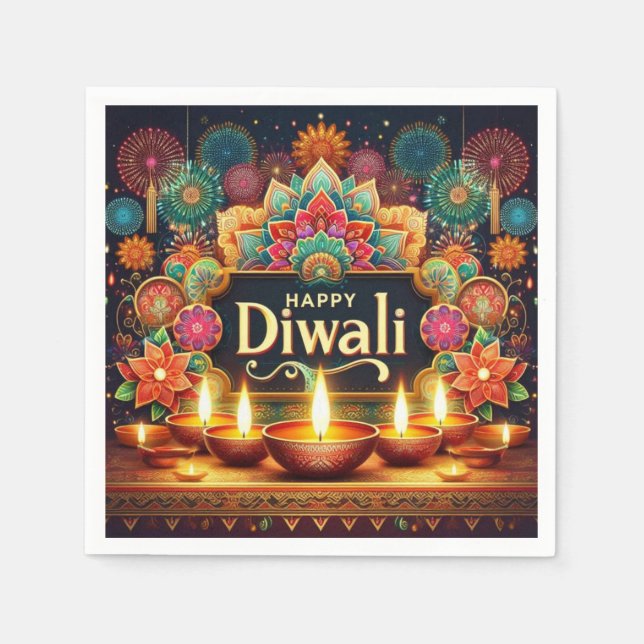 Serviette En Papier Diwali festif (Devant)