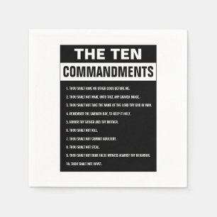 Serviette En Papier Dix Commandements Bible Verse Chrétien Religieux