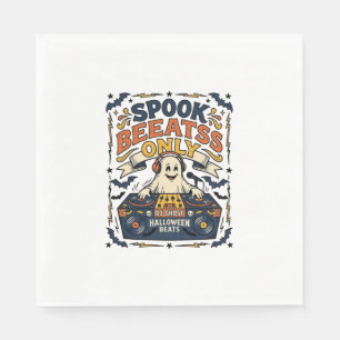 Serviette En Papier DJ Ghost Spooky Beats Gravure Vintage Halloween 