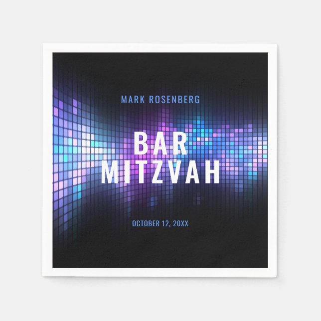 Serviette En Papier DJ Techno Dance Party Bar Mitzvah (Devant)