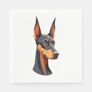 Serviette En Papier Doberman de l'oreille naturelle