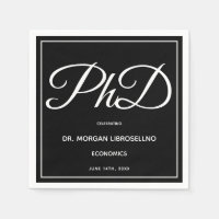 Doctorat Noir Graduation Party Napkins