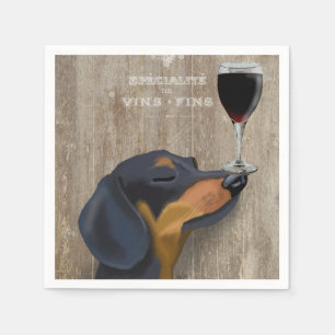 Serviette En Papier Dog Au Vin Dachshund